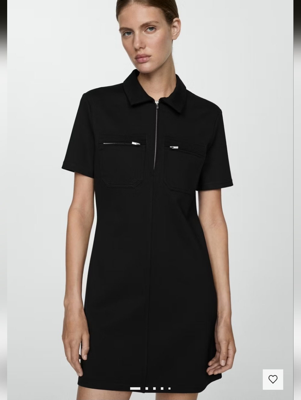 Mango Polo-Neck Dress w/ Pockets- S